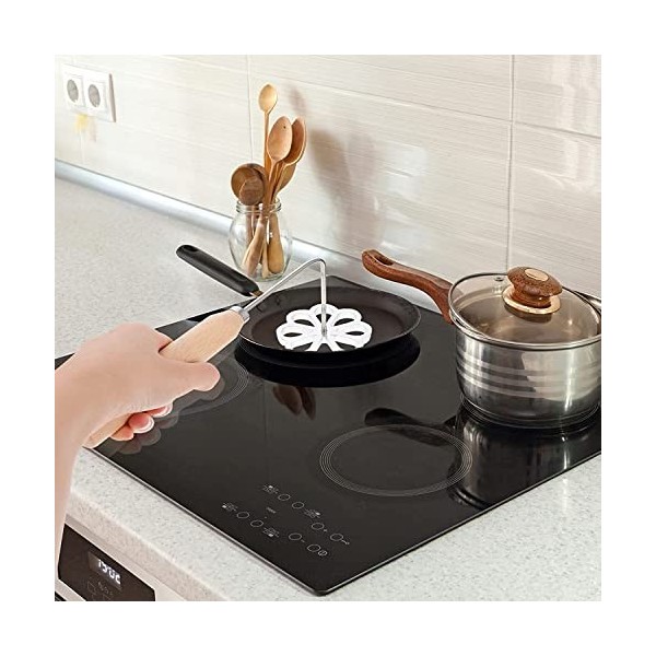 LATRAT Moules à gaufres en aluminium avec poignée en bois, fait maison, moule à gaufres en aluminium, moule à gaufres, pour l