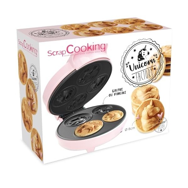 ScrapCooking - Machine à Gaufres & Pancake Licorne - Unicorn Factory - Appareil Plaque Chauffante Anti-Adhérente - Idée Cadea