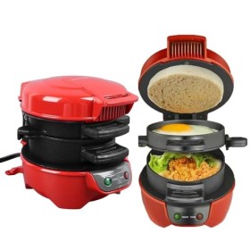 Jiawu Machine àpour Petit-déjeuner, Machine à Petit-déjeuner Antiadhésive avec Cuiseur à œufs, Cuiseur àen Aluminium 600 W po