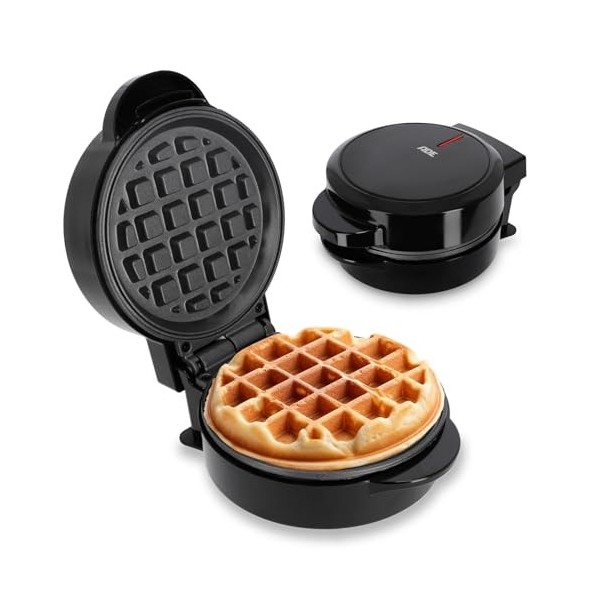 ADE Mini gaufrier | machine à gaufre belge forme ronde | parfait pour une personne, une fête, un anniversaire denfant | revê