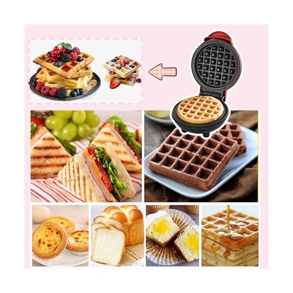 Mini machine à gaufres, machine à gaufres, pour breakfast, dessert, sandwich