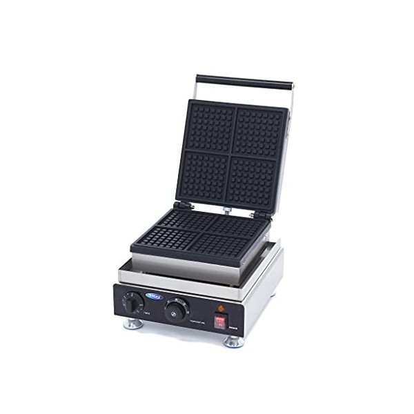 Gaufrier 4 Pièces Gaufre Carrée - Mini Gaufres - Gaufrier Professionnel - Taille Compacte - Revêtement Antiadhésif