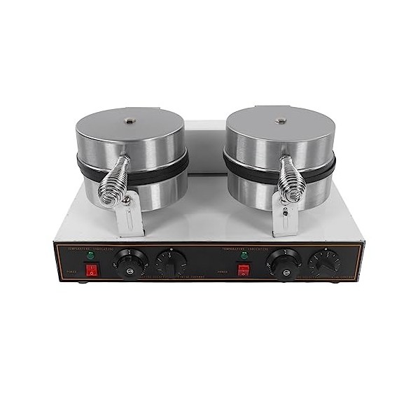 Gaufrier Double 2400W, Chauffage Rapide Revêtement Antiadhésif Poignée Isolée Gaufrier Professionnel pour de Délicieuses Gauf
