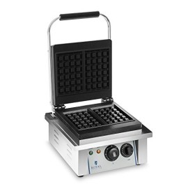 Royal Catering RCWM-2600-R Gaufrier double rond 2 x 1300 W, minuterie 15 min, téflon et aluminium, acier inoxydable 