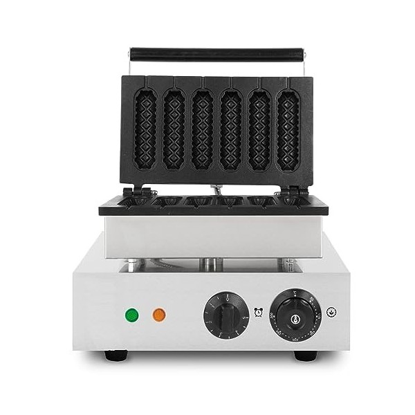 VERTES Gaufrier pour Gaufres sur Batonnet, 6 Gaufres en même temps, 120 Pièces par Heure, réglable 0°-300°C, Anti-Adhérent, M