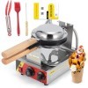 CGOLDENWALL Bubble Waffle Gaufrier Machine Électrique 0-300°C Réglage de la Température Minuterie 0-5 Minutes Anti-adhésive F