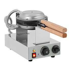 Royal Catering Gaufrier Bubble Waffle Appareil a Gaufres Waffle Machine a Gaufre RCWM-1400-B 1.415 W, Matériau Acier/Alumini