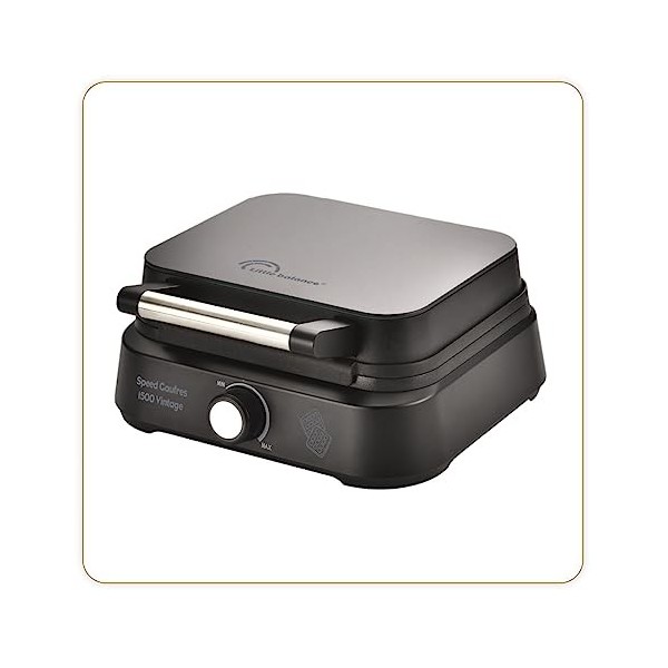 LITTLE BALANCE 8652 Speed 1500 Vintage, Gaufrier électrique, Véritables gaufres belges rectangulaires, moelleuses et croustil