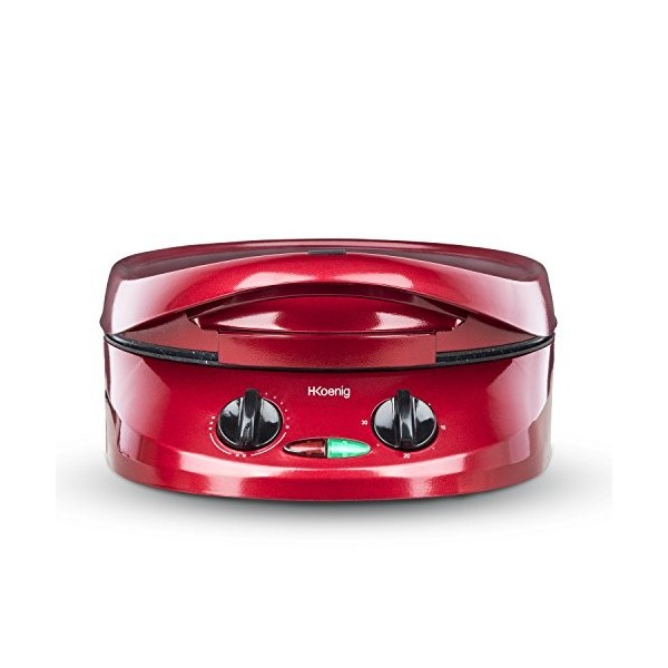 H.Koenig Appareil à Tarte Express TRT180, Multicuiseur, Quiche Tartelette Pizza, Tart Maker sur Table, 2 plaques Plancha Gril