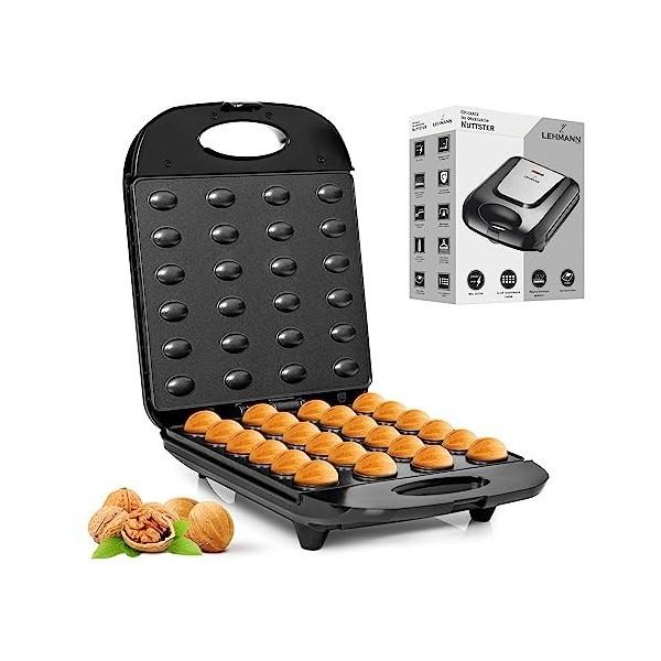 Lehmann Boulangerie électrique avec revêtement anti-adhésif - 1700 W - Machine à noix pour 24 moitiés de noix - Machine à pât