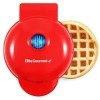 Elite Gourmet EWM015R Mini gaufrier électrique compact avec plaques antiadhésives, pour gaufres, sandwichs et diverses prépar