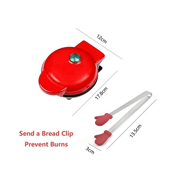 Gutview Mini gaufrier, machines à gaufres Machine à petit gaufres avec revêtement anti-adhésif, pour les anniversaires denfa