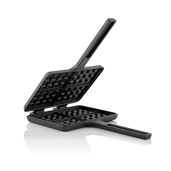 Barbecue-Toro gaufrier I fer à gaufre I gaufrier I gaufrier + moule à tarte | double forme rectangulaire en fonte, noir - déj