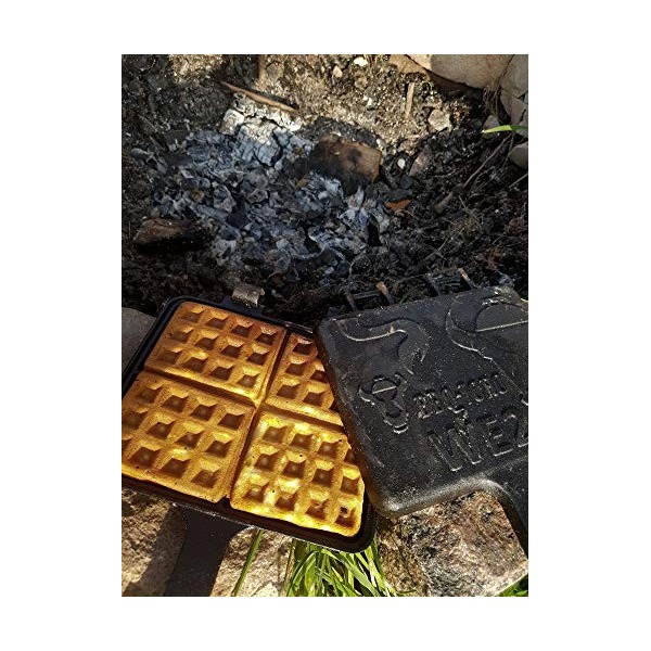Barbecue-Toro gaufrier I fer à gaufre I gaufrier I gaufrier + moule à tarte | double forme rectangulaire en fonte, noir - déj