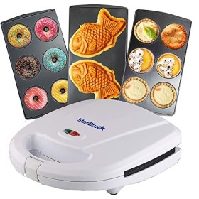 StarBlue Appareil Pour Petits Beignets, Tartes Et Quiches, Machine A Taiyaki, 3 En 1, Avec Plaque Amovible, 220-240 V CA, 50/