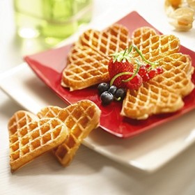 LAGRANGE Jeu de plaques Gaufres Coeur, compatible avec tous les gaufriers "Super2", Plaques en aluminium moulé, Revêtement an