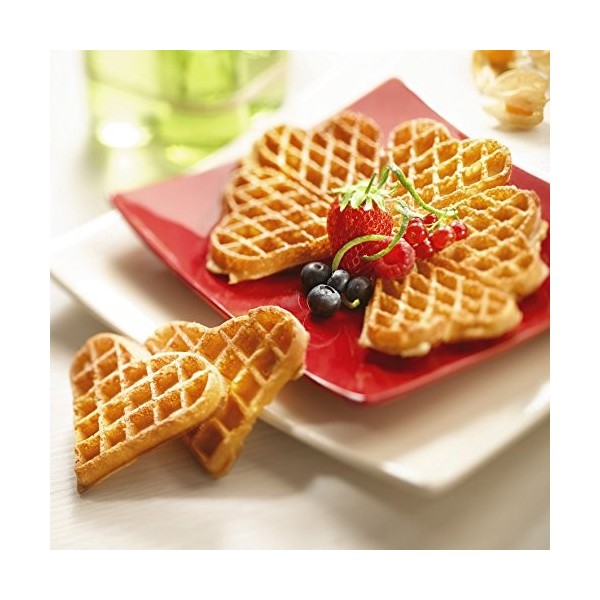 LAGRANGE Jeu de plaques Gaufres Coeur, compatible avec tous les gaufriers "Super2", Plaques en aluminium moulé, Revêtement an