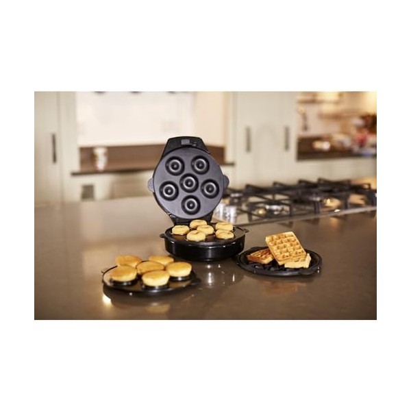Russell Hobbs Gaufrier [Multifonction 3en1] Fiesta Pour Gaufres, Donut & Cupcakes, 900W, Couvercle autobloquant, 3 Plaques a