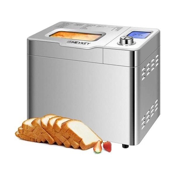 COOCHEER Machine à pain dune capacité jusqu’à 900 g, Programmes intelligents et automatiques, 3 tailles de pain, 550W, 36 x 