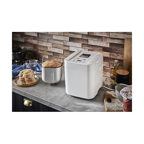 Russell Hobbs Machine à pain 12 en 1 Compacte 3 niveaux de brunissage, 2 tailles de pain 750 g et 1 kg, cuve antiadhésive,