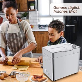 Machine à pain en acier inoxydable avec 25 programmes de cuisson, 3 couleurs de cuisson et 3 niveaux de brunissage 450W