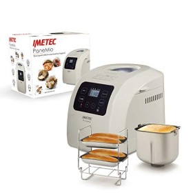 Imetec Machine à Pain PaneMio, Pétrin à Levure et Cuisson, 12 Programmes, Panier à Pain, Accessoire à Sandwich, 3 Niveaux de 