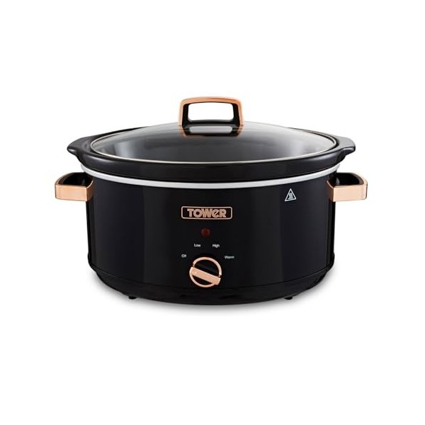 Tower T16019RG Infinity Mijoteuse Électrique - Mijoteuse - Poêle Électrique avec 3 Réglages de Chaleur et Fonction Maintien a