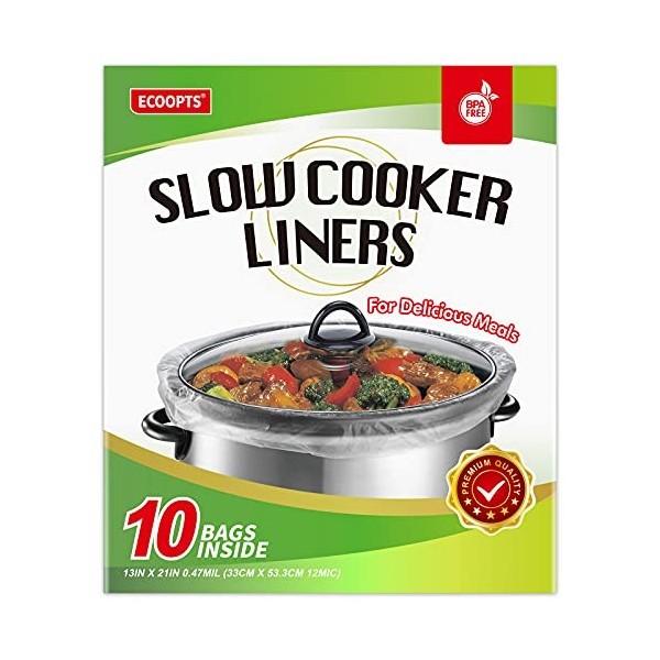 ECOOPTS Lot de 10 sacs de cuisson pour mijoteuse de 3 à 8,5 l