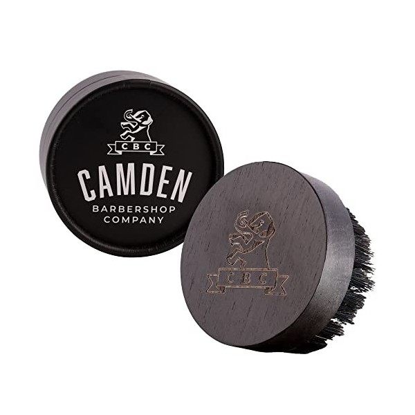 Brosse à barbe de Camden Barbershop Company ● Boite incluse ● En Bois de Noyer ● Pour le soin quotidien de la barbe & lappli