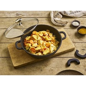 Pradel Excellence - PCUI001017 - Mijoteuse Fonte dAluminium Premium Ø32cm, Couvercle Verre - Revêtement Anti-Adhésif Façon P