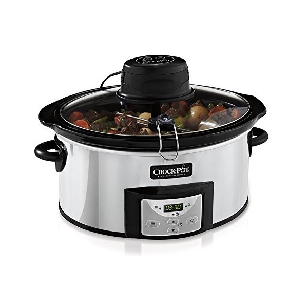 Crockpot CSC012X Mijoteuse Electrique Programmable, 5,7L 5-6 personnes , Mélangeur Automatique, Inox