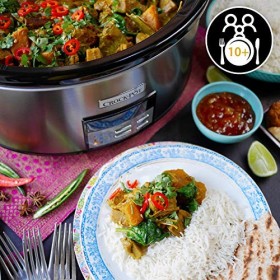 Crock-Pot Mijoteuse numérique avec cocotte compatible four | 7,5 l 10 personnes ou plus | Compatible lave-vaisselle | Acier