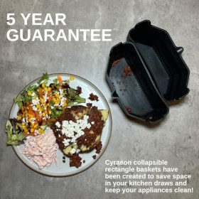 Cyraeon Revêtement pliable 2 en 1 en silicone pour mijoteuse, silicone et réutilisable, permet de cuire plusieurs aliments au