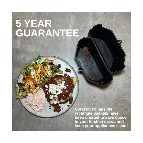 Cyraeon Revêtement pliable 2 en 1 en silicone pour mijoteuse, silicone et réutilisable, permet de cuire plusieurs aliments au