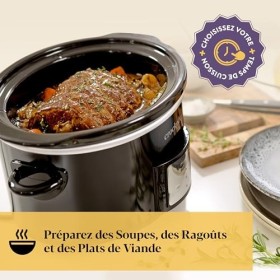 Crock-Pot Mijoteuse numérique - 3,5 l 3-4 personnes - Minuterie programmable - Prise EU 2 broches - Noir [CSC113X]