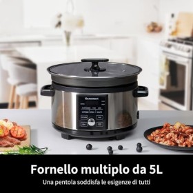 Eamoment Mijoteuse programmable 5L avec minuterie, multicuiseur électrique 4 en 1, cuisson lente haute/cuisson lente basse/ri