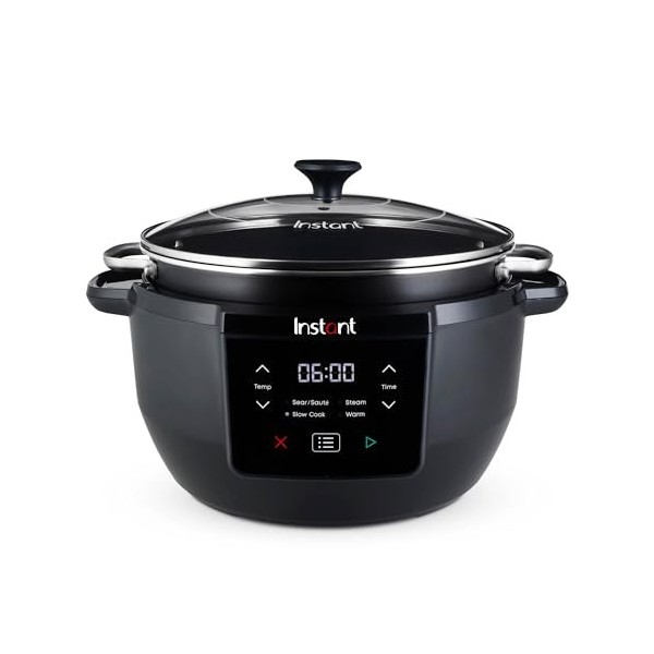Instant Mijoteuse Supérieur Electrique Programmable Familial , Couvercle en Verre, Cuisson Lente, Maintien au Chaud, Rissole