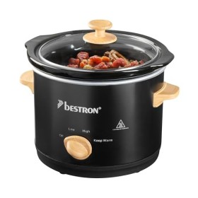 Bestron Mijoteuse électrique, Cuisinière à jonglerie avec poêle en céramique & couvercle en verre, thermostat à 3 niveaux, id