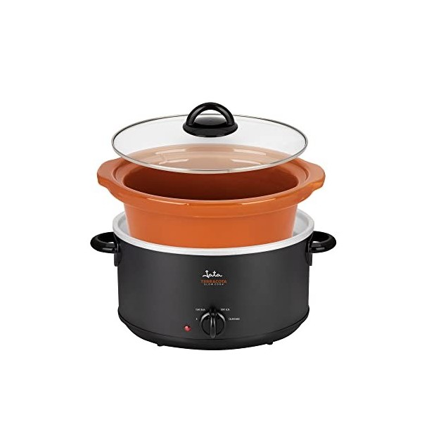 JATA JEOL2135 Mijoteuse avec capacité de 3,5 litres, cuve en céramique en terre cuite amovible et passe au lave-vaisselle et 