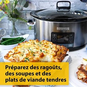 Mijoteuse programmable TimeSelect Crock-Pot | Planification du repas et affichage numérique programmable | 5,6L 7 + personne