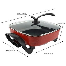 Quartet Pot cuisinière électrique multifonctionnelle antiadhésive pot carrée mijoteuse mijoteuse prise européenne 220 V 