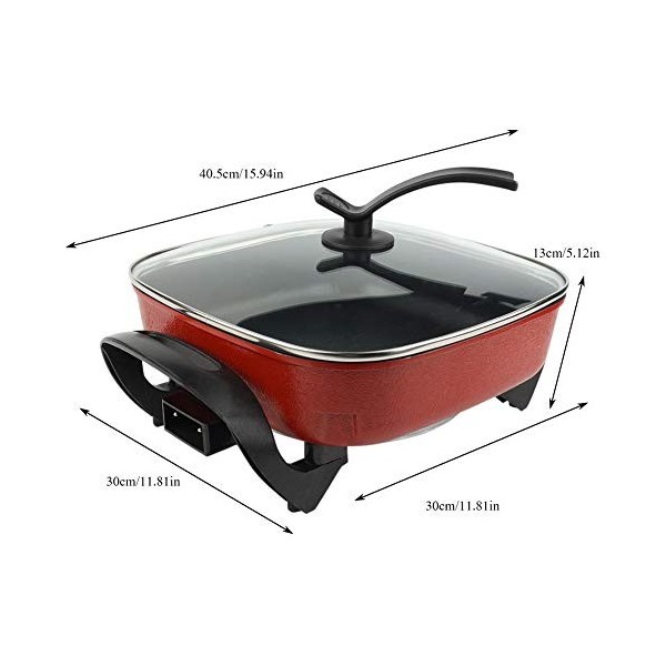 Quartet Pot cuisinière électrique multifonctionnelle antiadhésive pot carrée mijoteuse mijoteuse prise européenne 220 V 