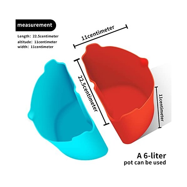Diviseur pour Mijoteuse 2 Pièces, Doublure De Mijoteuse en Silicone 6 Qt, Doublure De Mijoteuse Anti Fuite Réutilisable, Sépa