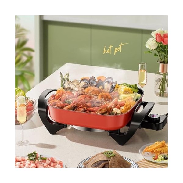 Quartet Pot cuisinière électrique multifonctionnelle de haute qualité antiadhésive pot carrée mijoteuse prise européenne 220