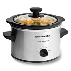 Elite Gourmet MST-250XS Mijoteuse électrique avec cuve en céramique, température réglable, pour entrées, sauces, soupes, rôt