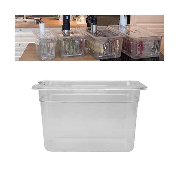 Récipient de Cuisson Lente Transparent à Basse Température de 6,9 ​​L avec Couvercle pour Cuiseurs à Circulation Dimmersion,