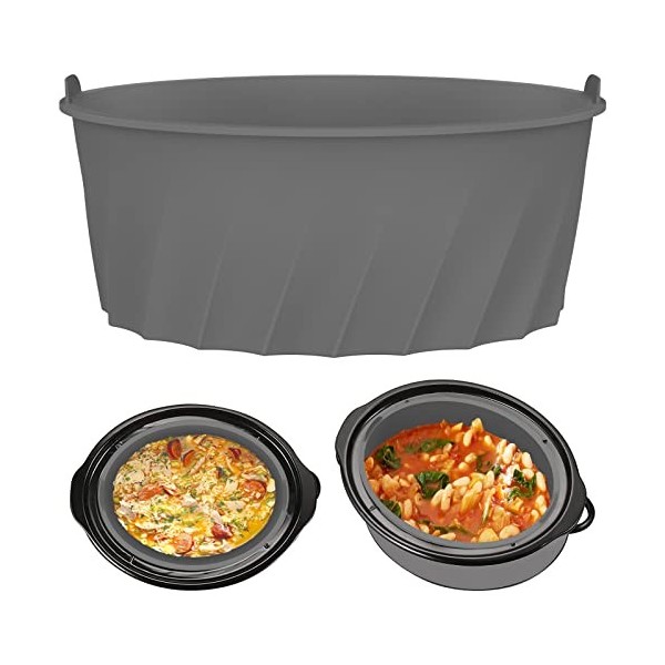 yupogongfu Doublure en silicone pour mijoteuse de 7 à 8 QT réutilisable avec poignée - Anti-fuite - Résistant à la chaleur - 