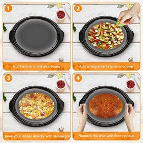 yupogongfu Doublure en silicone pour mijoteuse de 7 à 8 QT réutilisable avec poignée - Anti-fuite - Résistant à la chaleur - 