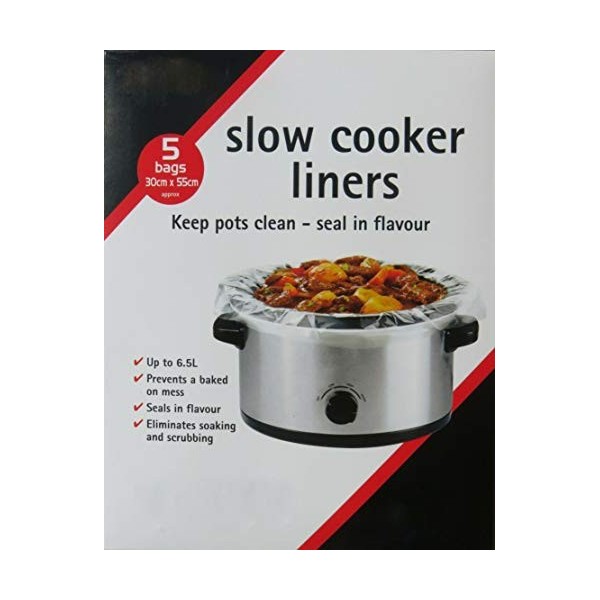 Vsorce4u Lot de 5 sacs de cuisson ronds et ovales pour mijoteuse lente 30 x 55 cm