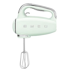 Smeg, Batteur Électrique HMF01BLEU, 9 Niveaux de Vitesse, Fonction Turbo, Système de Démarrage Progressif, 4 Batteurs, 2 Croc